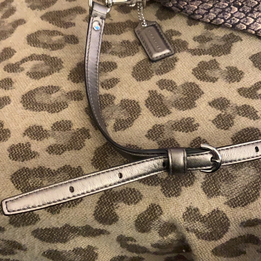 Coach Pewter Python Canvas Crossbody - Picture 7 of 15